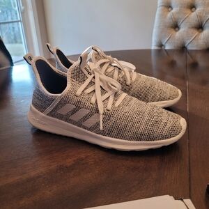 Adidas Cloudfoam Gray and White Women Knit Sneakers